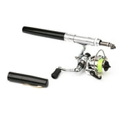 1.6m Pen Shape Telescopic Pen Fishing Pole Mini Pocket Fishing Rod and Mini Metal Spinning Wheel Travel Fishing Rod Set for Ice Fly Fishing Sea Saltwater Freshwater